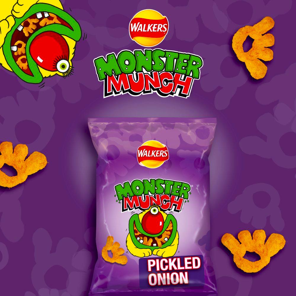 Walkers Monster Munch Pickled Onion Crisps 18 x 72g Case