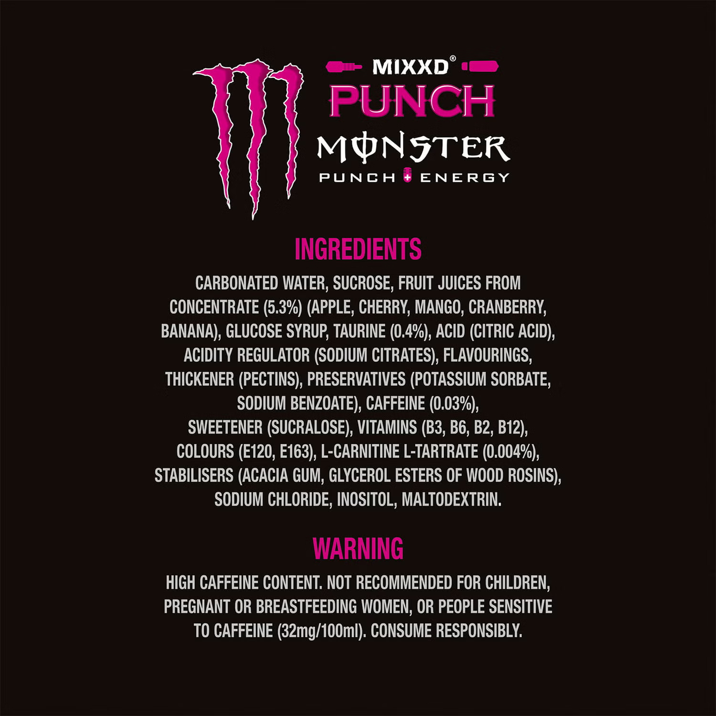 Monster Mixxd Punch 24 x 500ml Cans Case