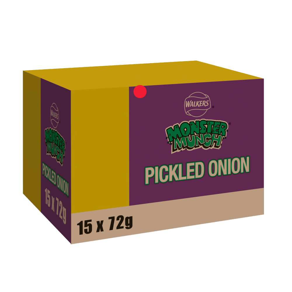 Walkers Monster Munch Pickled Onion Crisps 18 x 72g Case