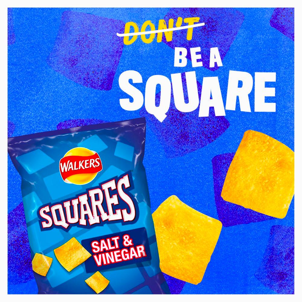 Walkers Squares Salt & Vinegar Snacks Crisps 18 x 72g Case