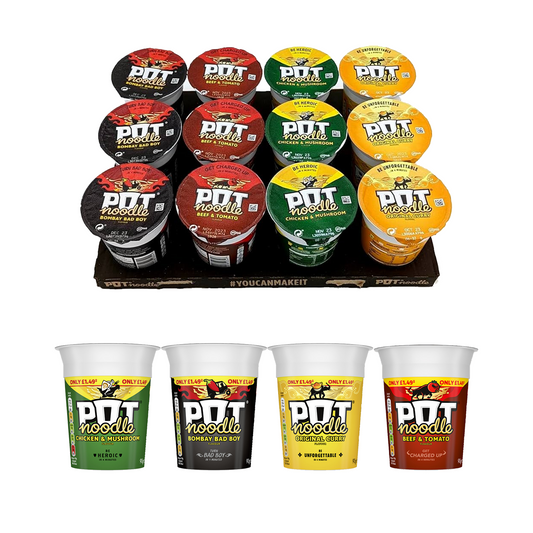 Pot Noodle 12 x 90g Case (Multiple Flavours)