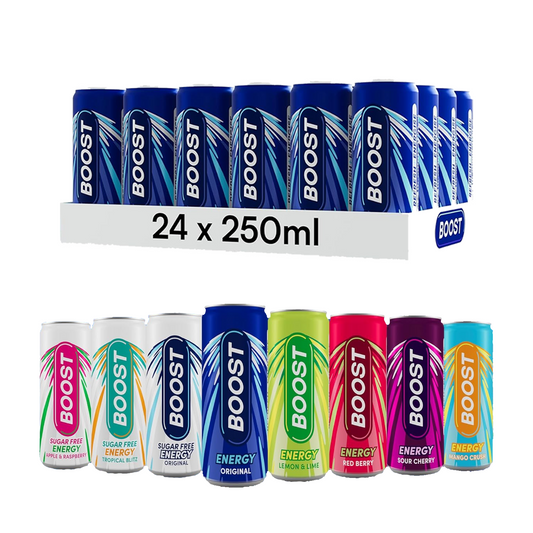 Boost Energy Drink 24 x 250ml Cans Case (Multiple Flavours)