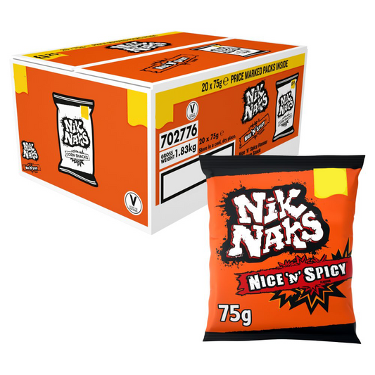 Nik Naks Nice 'N' Spicy Crisps 20 x 75g Case