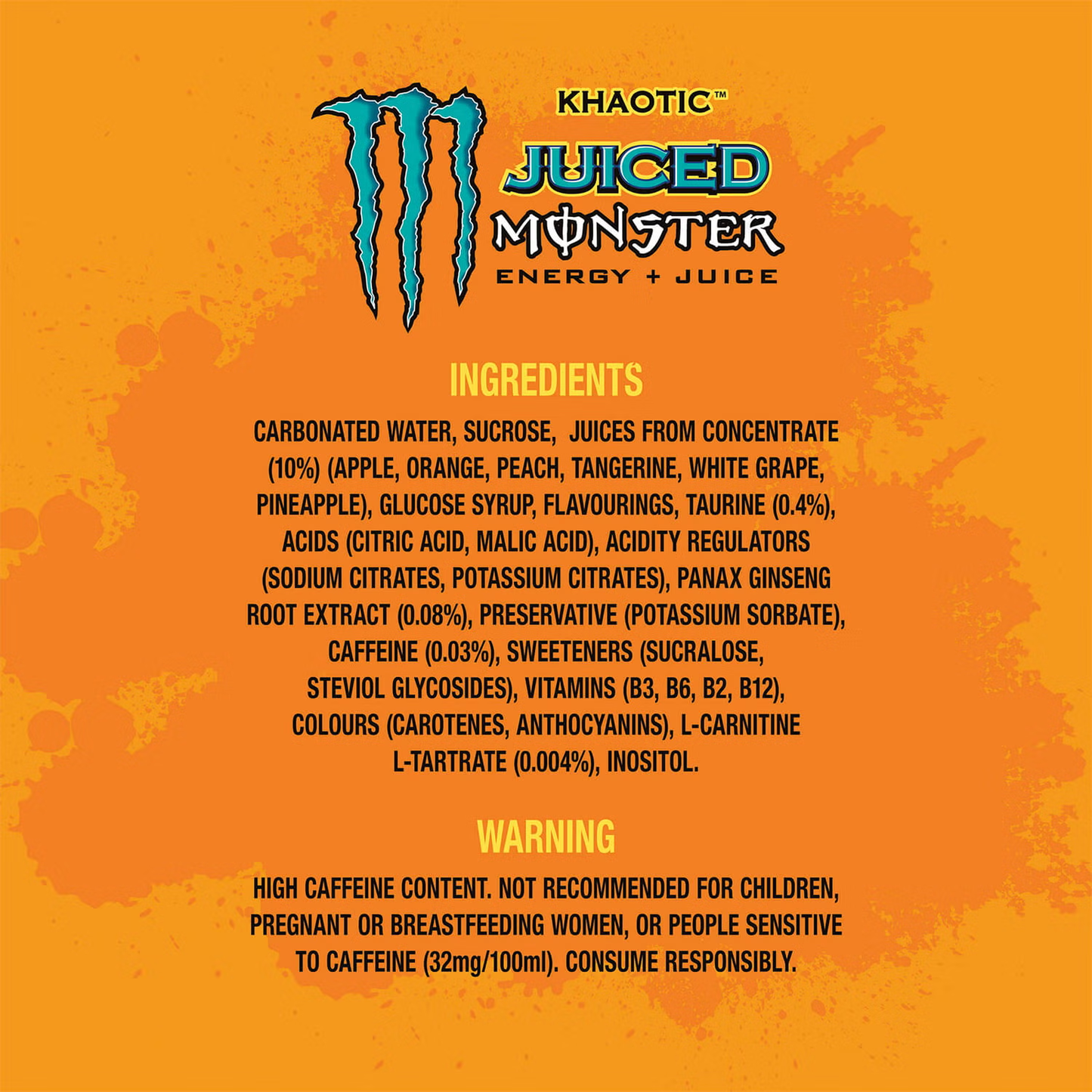 Monster Khaotic 24 x 500ml Cans Case